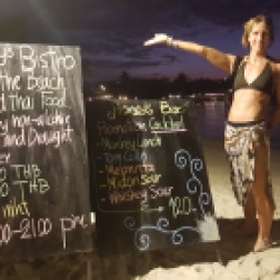Cocktails and Dinner Menu on the Beach